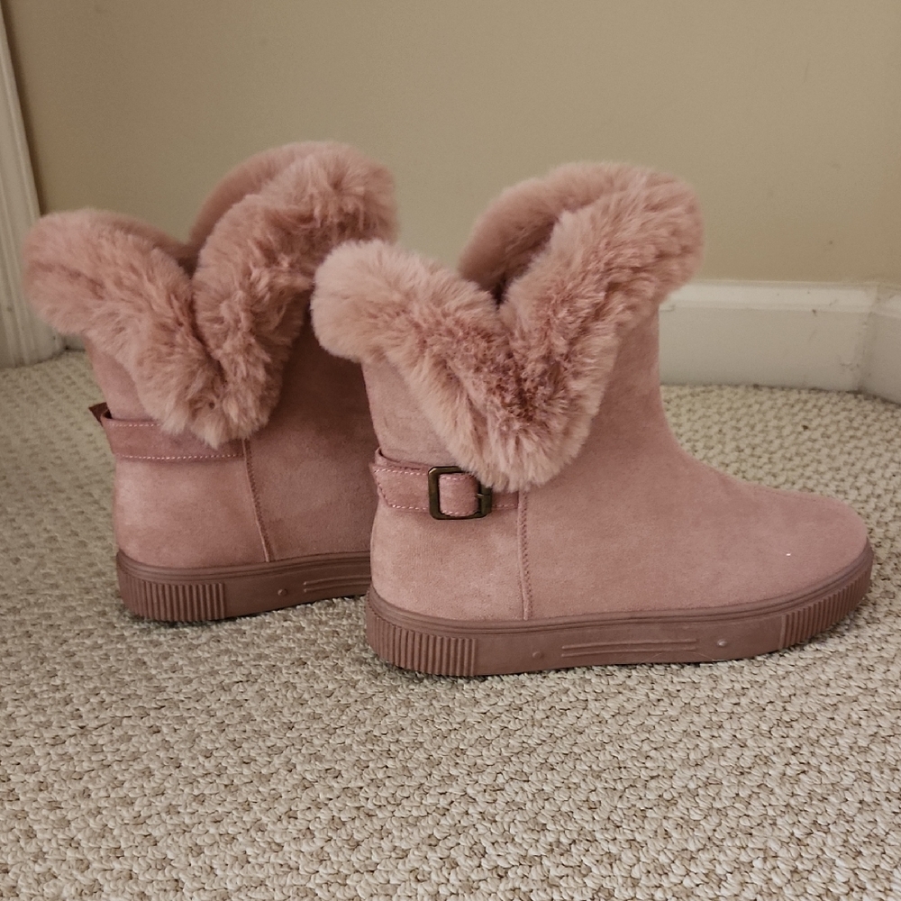 Pink Faux Fur Lined Boots